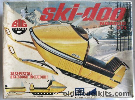 MPC 1/12 Ski-Doo Nordic 371 Snowmobile and Ski-Boose Passenger Trailer, 408-300 plastic model kit